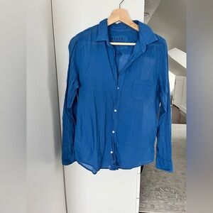 Frank & Eileen Button Up Barry Signature Crinkle Blue XL